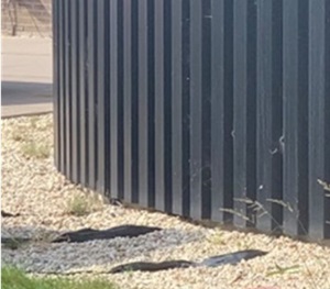 Example of proper tank construction where rainwater cannot get under the tank.